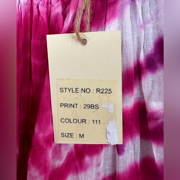 RAGA - Boho Spaghetti Strap Tie Dye Babydoll Dress Crocheted Trim  Mediu… - Picture 11 of 12